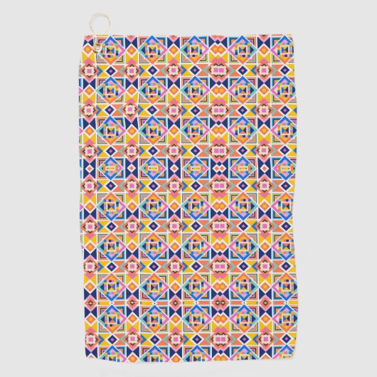 Kleurrijke geometrisch gedessineerde handdoeken (Voorkant)