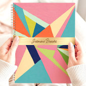 Kleurrijke Geometrische Abstracte Aangepaste Naam Planner