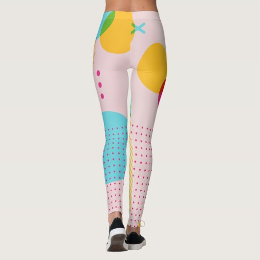 Kleurrijke geometrische abstracte achtergrond leggings (Achterkant)