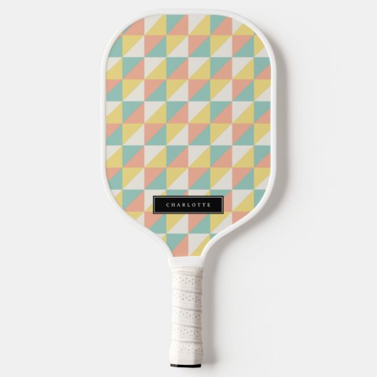 Kleurrijke geometrische Abstracte driehoek Modern Pickleball Paddle (Achterkant)
