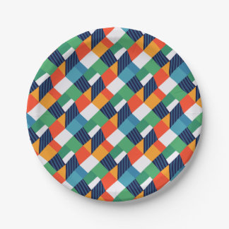 Kleurrijke Geometrische Abstracte Vormgeving Papieren Bordje