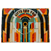 Kleurrijke geometrische art deco patroon 2 groot cadeauzakje (Voorkant)