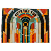 Kleurrijke geometrische art deco patroon 2 groot cadeauzakje (Achterkant)