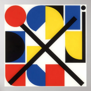Kleurrijke geometrische Bauhaus Suprematistische k Poster