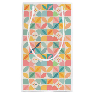 Kleurrijke Geometrische Bloem Motief Cadeautas