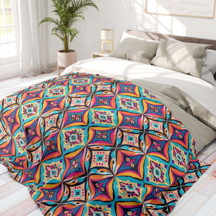 Kleurrijke Geometrische Boheemse Fleece Deken