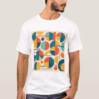Kleurrijke geometrische cirkels & lijnen T-shirt