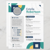 Kleurrijke Geometrische CV, CV (Voorkant / Achterkant)