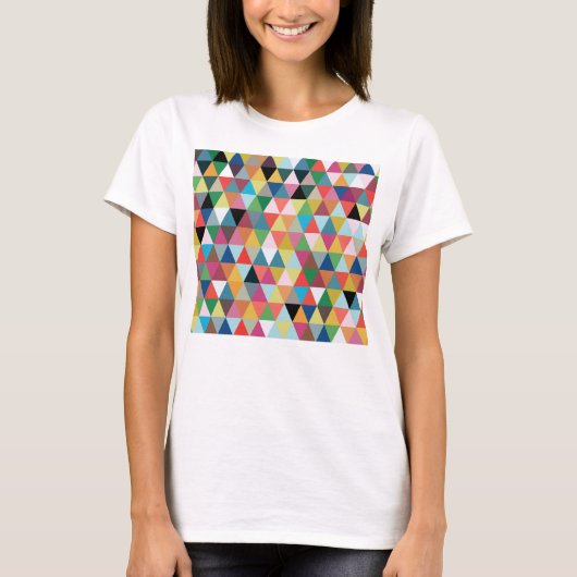 Kleurrijke geometrische driehoek gevleid voor T-sh T-shirt (Voorkant)