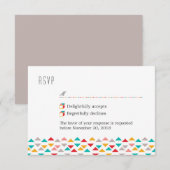 Kleurrijke geometrische driehoek Hart RSVP (Voorkant / Achterkant)