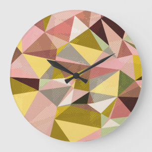 Kleurrijke geometrische driehoeken Abstracte textu Grote Klok