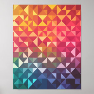 Kleurrijke geometrische driehoeken poster