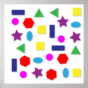 Kleurrijke geometrische figuren poster
