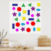 Kleurrijke geometrische figuren poster (Keuken)