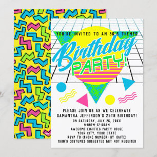Kleurrijke Geometrische jaren tachtig Tachtiger Ve Kaart