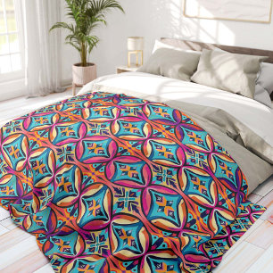 Kleurrijke Geometrische Kaleidoscoop Boheemse Fleece Deken