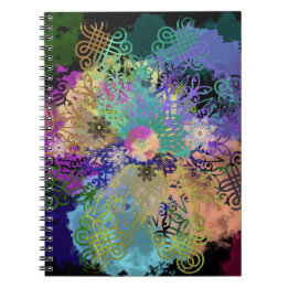 Kleurrijke geometrische kant mandalas notitieboek