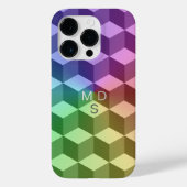 Kleurrijke Geometrische Kubussen Monogram iPhone C Case-Mate iPhone Case (Achterkant)