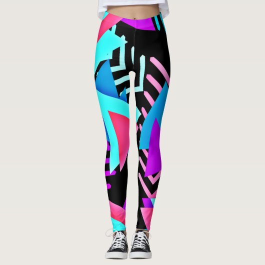 Kleurrijke geometrische Leggings (Voorkant)