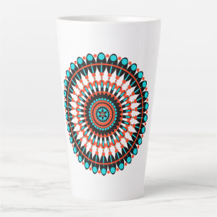 Kleurrijke Geometrische Mandala Kunst-46456 Latte Mok