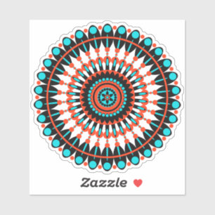 Kleurrijke Geometrische Mandala Kunst-46456 Sticker