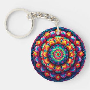 Kleurrijke Geometrische Mandala Patroon-342678 Sleutelhanger