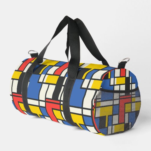 Kleurrijke geometrische Mondriaan Style Print Plunjezak (Rechterhoek)
