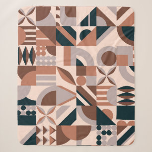 Kleurrijke geometrische mozaïek, abstracte achterg sherpa deken