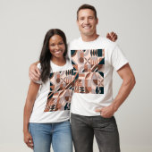 Kleurrijke geometrische mozaïek, abstracte achterg t-shirt (Unisex)