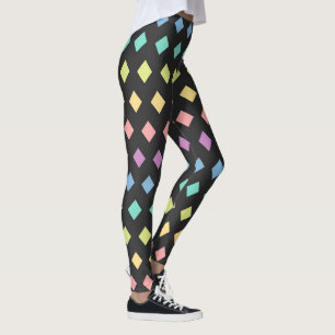 Kleurrijke geometrische pastelzwart leggings