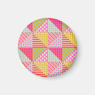 Kleurrijke Geometrische Patchwork Koelkastmagneet Magneet