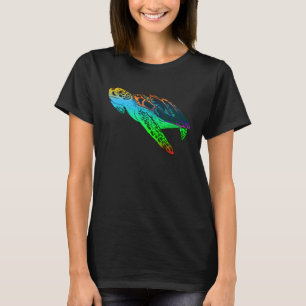 Kleurrijke geometrische patronen Zeeschildpadden R T-shirt
