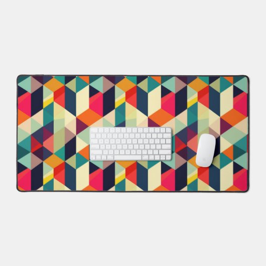 Kleurrijke geometrische patroon dimensionale retro bureaumat (Keyboard & Muis)