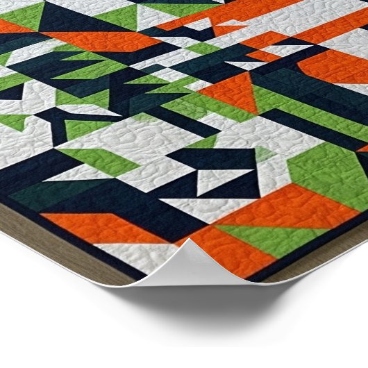 Kleurrijke geometrische quilt grafiek poster (Hoek)