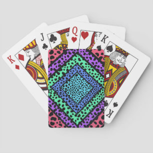 Kleurrijke Geometrische Regenboog Jachtluipaard Di Pokerkaarten
