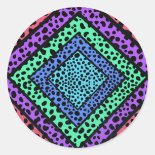 Kleurrijke Geometrische Regenboog Jachtluipaard Di Ronde Sticker