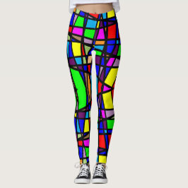Kleurrijke geometrische regenboogkostuum leggings