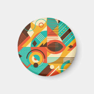 Kleurrijke geometrische retro: abstractie. magneet