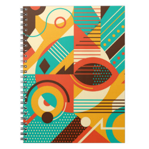 Kleurrijke geometrische retro: abstractie. notitieboek