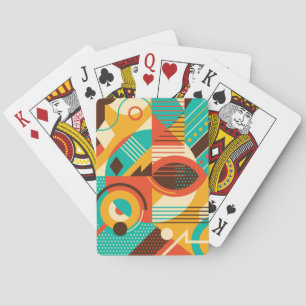 Kleurrijke geometrische retro:  abstractie. pokerkaarten