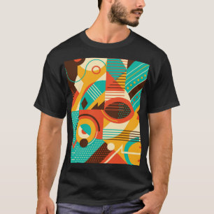 Kleurrijke geometrische retro: abstractie. t-shirt