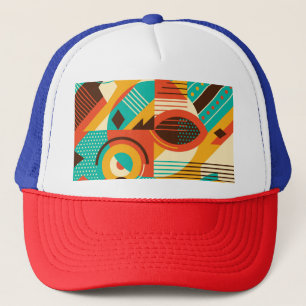 Kleurrijke geometrische retro: abstractie. trucker pet