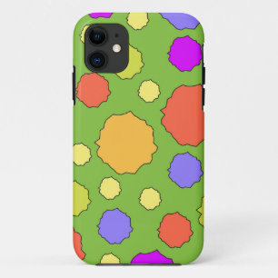 Kleurrijke geometrische retro funky cirkel iPhone 11 Hoesje