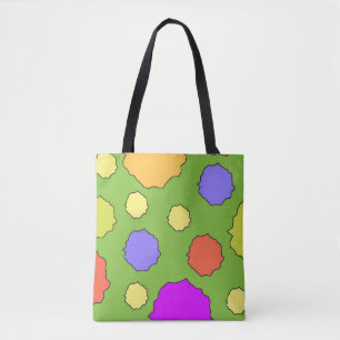 Kleurrijke Geometrische Retro Funky Cirkels boodsc Draagtas
