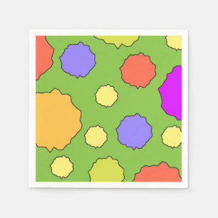 Kleurrijke Geometrische Retro Grappige Cirkels Ser Servet