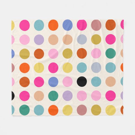 Kleurrijke  geometrische Stippen Fleece Deken (Voorkant (Horizontaal))