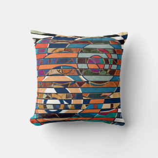 Kleurrijke geometrische strepen, Abstract Kussen