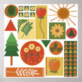 Kleurrijke geometrische tuin | Plant liefhebbers Poster (Voorkant)