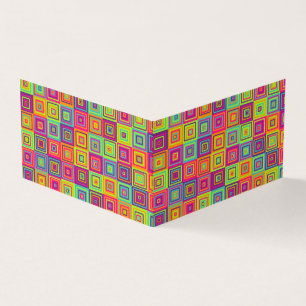 Kleurrijke geometrische vierkanten visitekaartjes