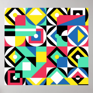 Kleurrijke geometrische vormen decoratief Ornament Poster
